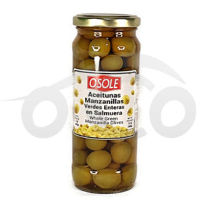 ACEITUNAS MANZANILLA VERDES OSOLE ENTERAS (340 Gr x 12)