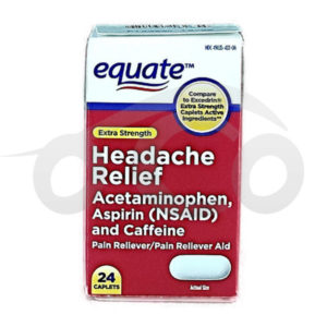 ACETAMINOFEN EQUATE PARA MIGRAÑA (CON CAFEINA & ASPIRINA) (ACE 250 mg / CA 65 mg / ASP 250 mg) (24 TABLETA)