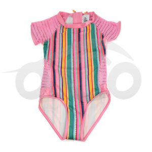 SWIMSUIT PARA NIÑAS MANGA CORTA (83% POLIÉSTER / 17% SPANDEX / 100% FORRADO / MALLA 92% POLIÉSTER / 8% SPANDEX)