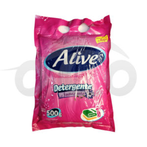 DETERGENTE CON SUAVIZANTE ALIVE ROSADO (POLVO) (500 Gr. x 24)